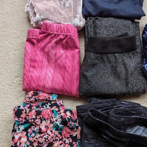 7 pair girls leggings size small 8